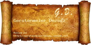 Gerstenmeier Dezső névjegykártya